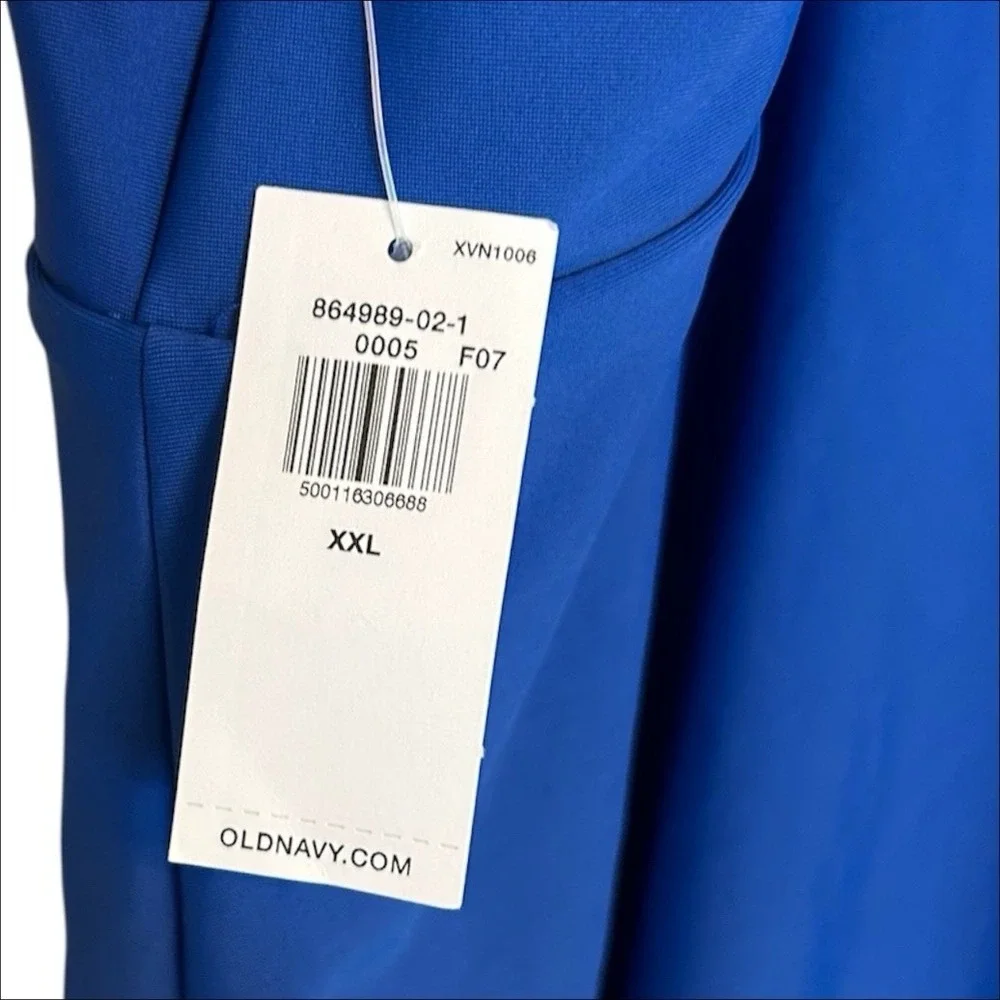 Old Navy Swim Dress XXL Sapphire Blue One Piece Swimsuit Skirted UPF Beach‎ NWT